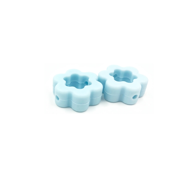 Solid colored flower hollow silicone bead accessories