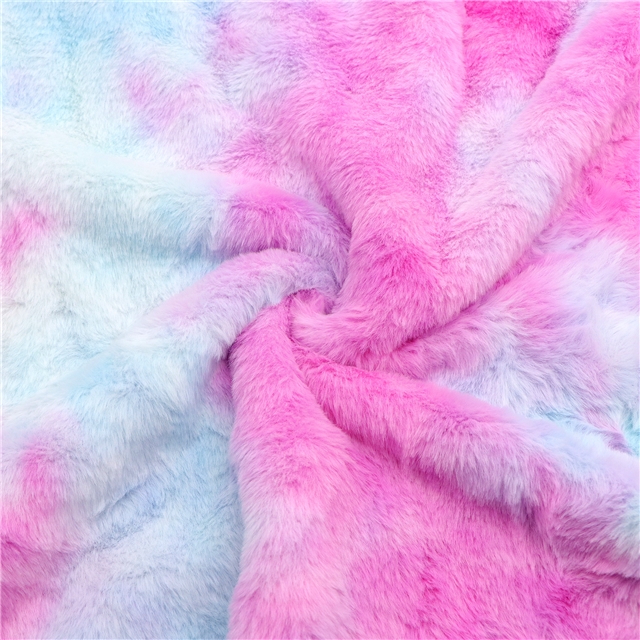 100% polyester imitation rabbit fur tie-dye fleece fabric 5#,20*33cm(7.9*13