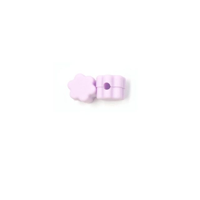 Solid colored flower hollow silicone bead accessories