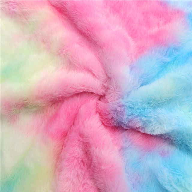 100% polyester imitation rabbit fur tie-dye fleece fabric 3#,50*165cm(19.7*65