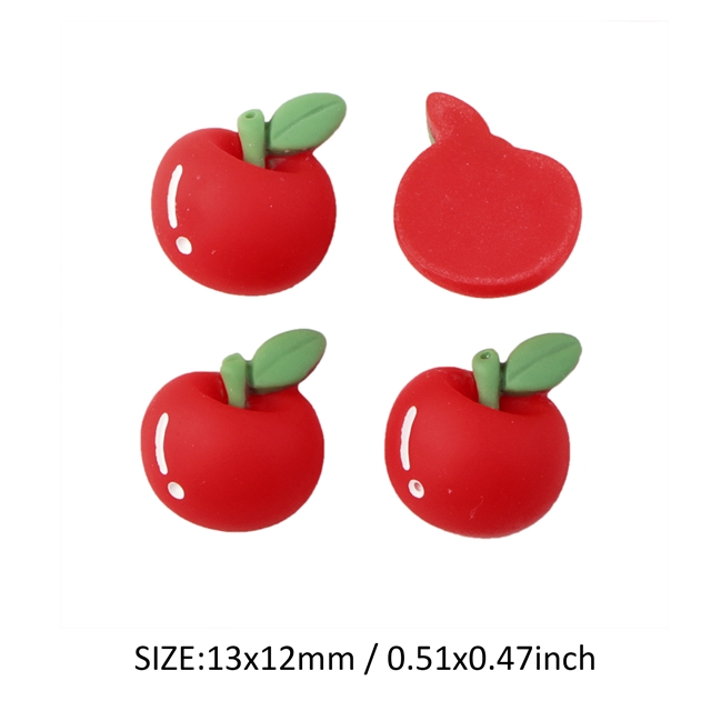 resin fruit series 3d resin accessories apple,12*13mm(0.5*1/2