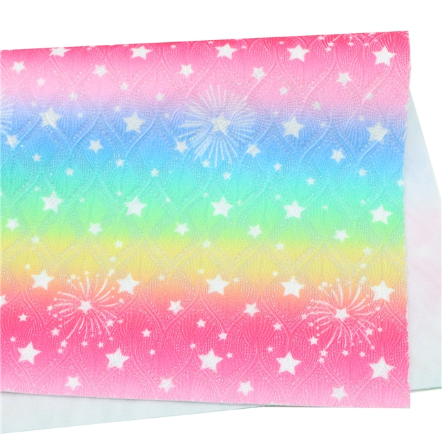 synthetic leather bump texture glitter fishtail star faux leather 