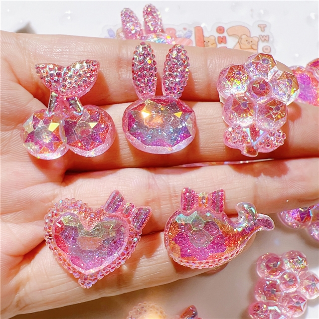 resin plating section heart 3d resin accessories