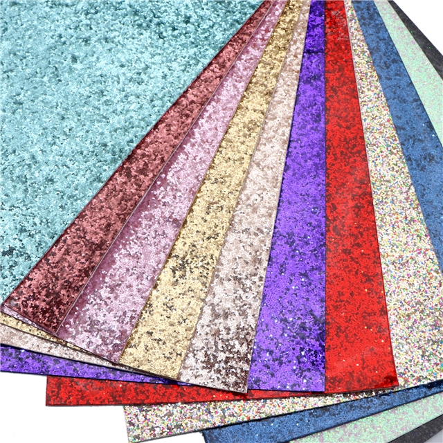 synthetic leather smooth chunky glitter faux leather