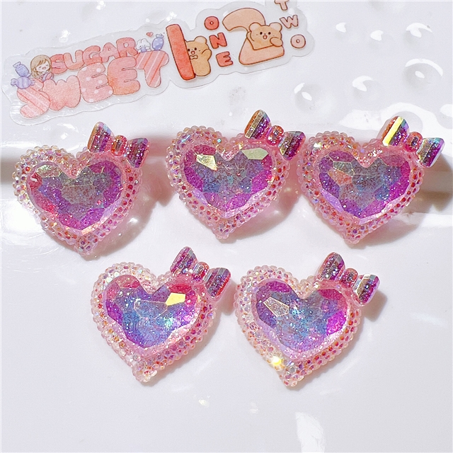 resin plating section heart 3d resin accessories