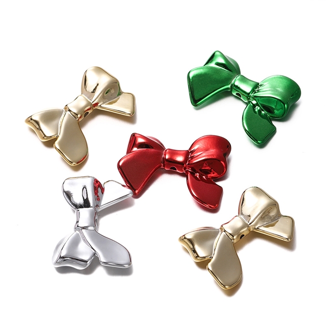 acrylic Christmas series UV coated plastic acrylic beads(4 pieces/pack)