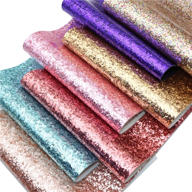 synthetic leather smooth chunky glitter faux leather