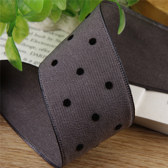 polyester dots velvet ribbon