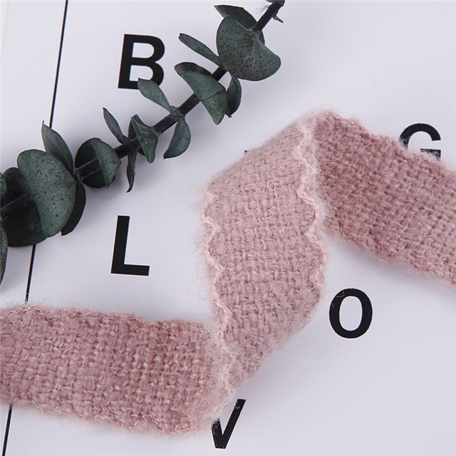 hollow rabbit wool knitted moon ribbon