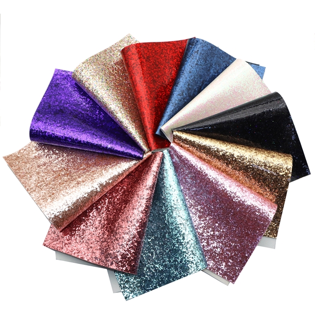synthetic leather smooth chunky glitter faux leather