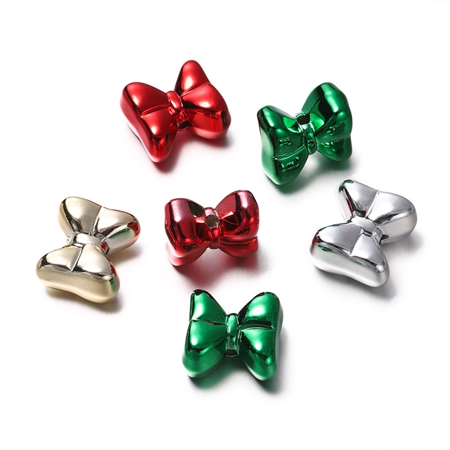 acrylic Christmas series UV coated plastic acrylic beads(4 pieces/pack)