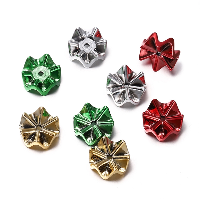 acrylic Christmas series UV coated plastic acrylic beads(4 pieces/pack)