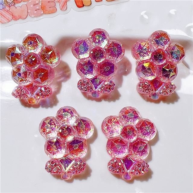 resin plating section heart 3d resin accessories