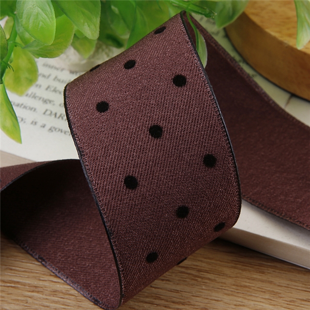 polyester dots velvet ribbon