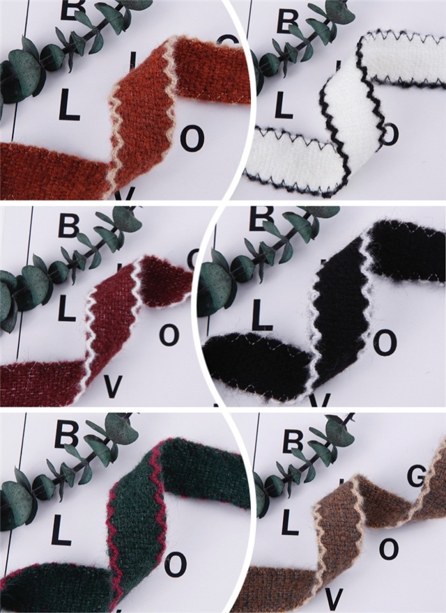 hollow rabbit wool knitted moon ribbon