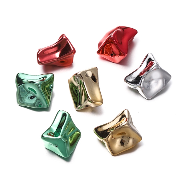 acrylic Christmas series UV coated plastic acrylic beads(4 pieces/pack)