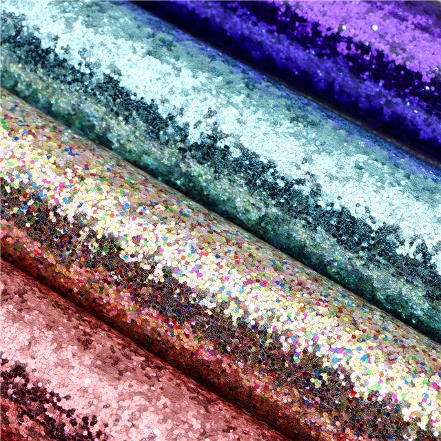 synthetic leather smooth chunky glitter faux leather