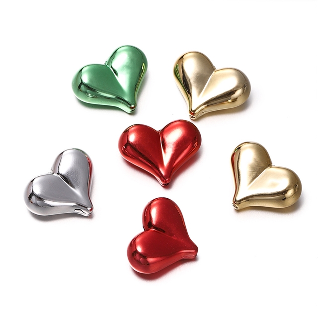 acrylic Christmas series UV coated plastic acrylic beads(4 pieces/pack)