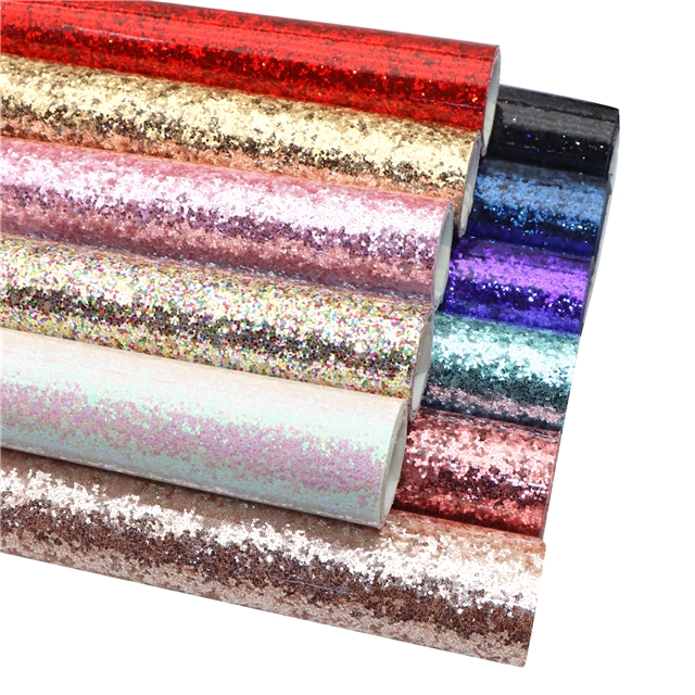 synthetic leather smooth chunky glitter faux leather