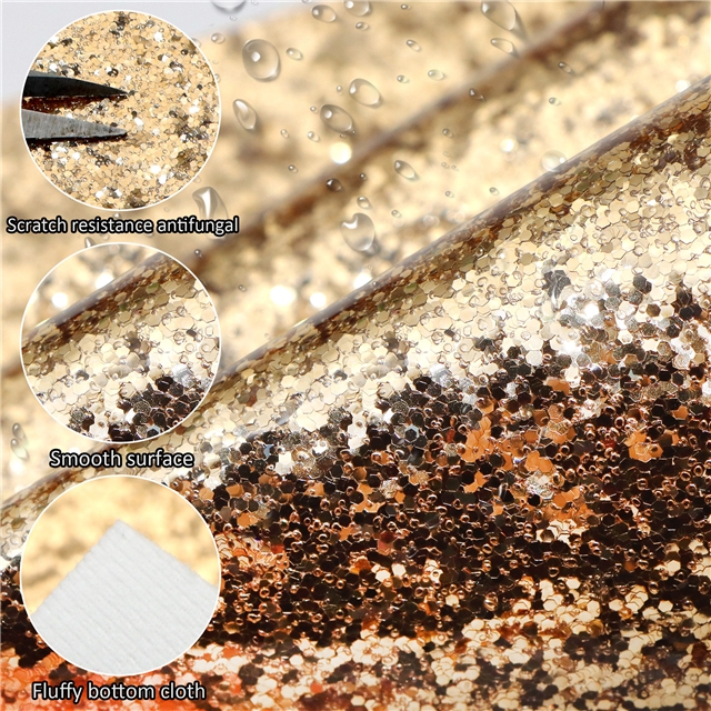 synthetic leather smooth chunky glitter faux leather