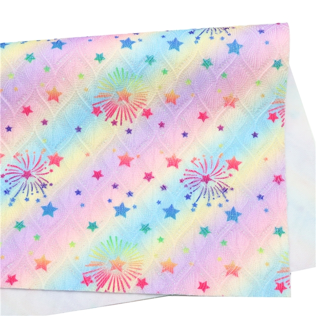 synthetic leather bump texture glitter fishtail star faux leather 