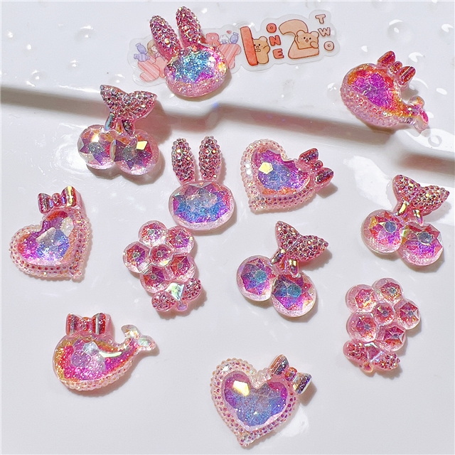 resin plating section heart 3d resin accessories