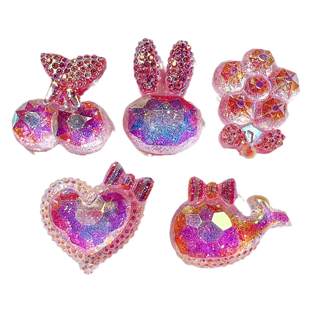 resin plating section heart 3d resin accessories