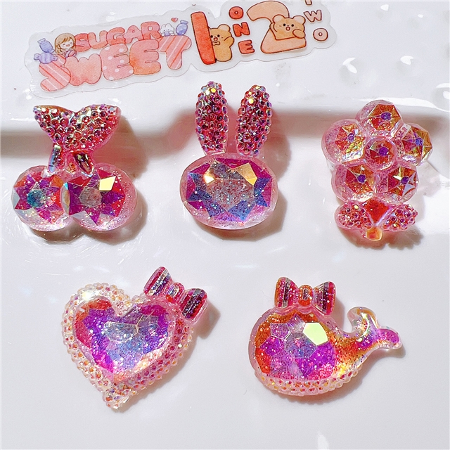 resin plating section heart 3d resin accessories