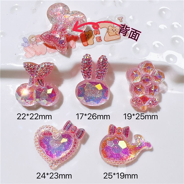resin plating section heart 3d resin accessories
