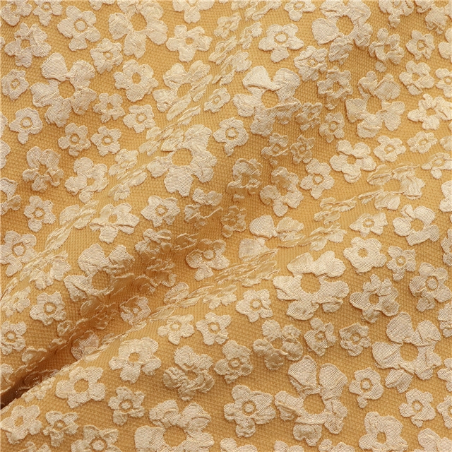 plain flower jacquard fabric 18#,yellow brown,50*150cm(19.7*59.1
