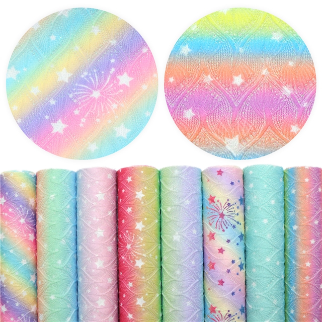 synthetic leather bump texture glitter fishtail star faux leather 