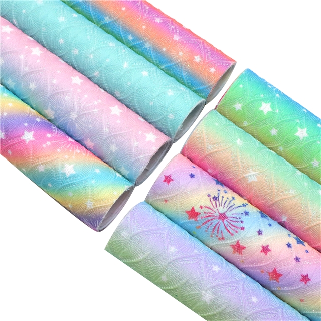 synthetic leather bump texture glitter fishtail star faux leather 