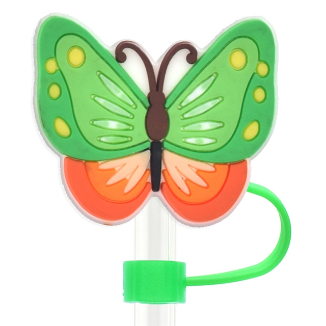 pvc soft glue butterfly series straw cap (without straw)