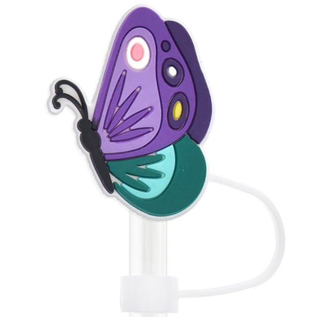 pvc soft glue butterfly series straw cap (without straw)