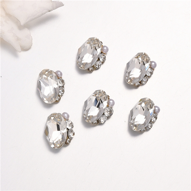 Glass/Crystal Alloy Pearl Pile Diamond Nail Accessories