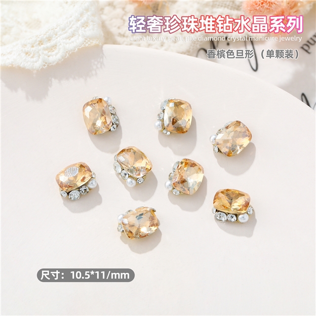 Glass/Crystal Alloy Pearl Pile Diamond Nail Accessories