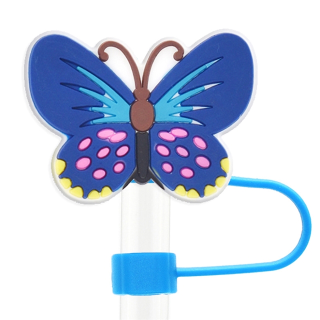 pvc soft glue butterfly series straw cap (without straw)