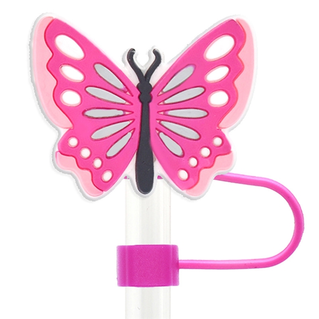 pvc soft glue butterfly series straw cap (without straw)