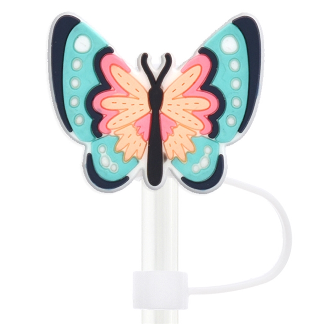 pvc soft glue butterfly series straw cap (without straw)