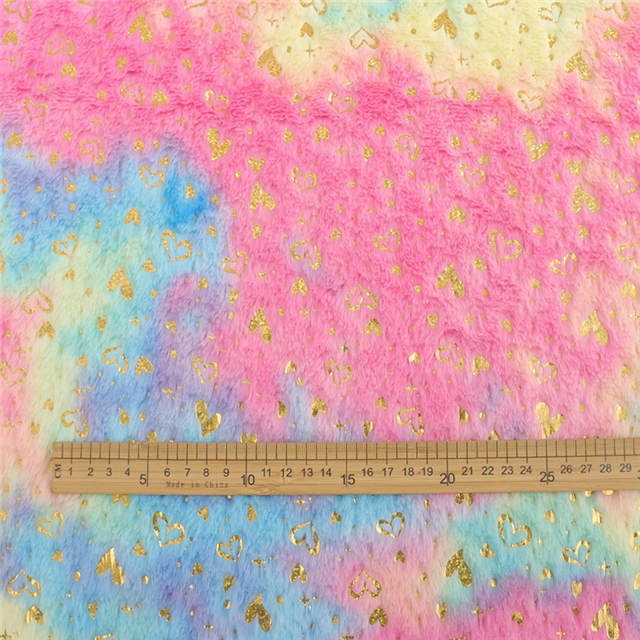 100% polyester tie dye laser hot stamping heart velvet fabric