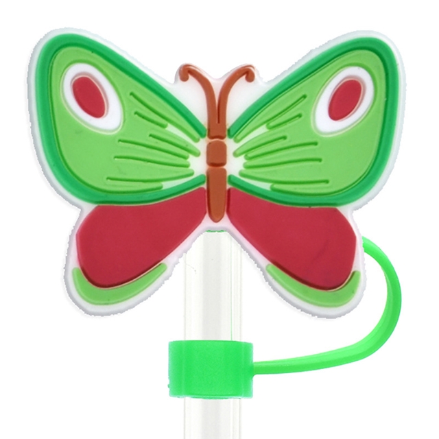 pvc soft glue butterfly series straw cap (without straw)