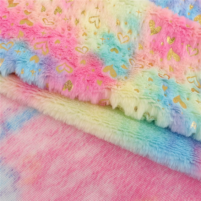 100% polyester tie dye laser hot stamping heart velvet fabric