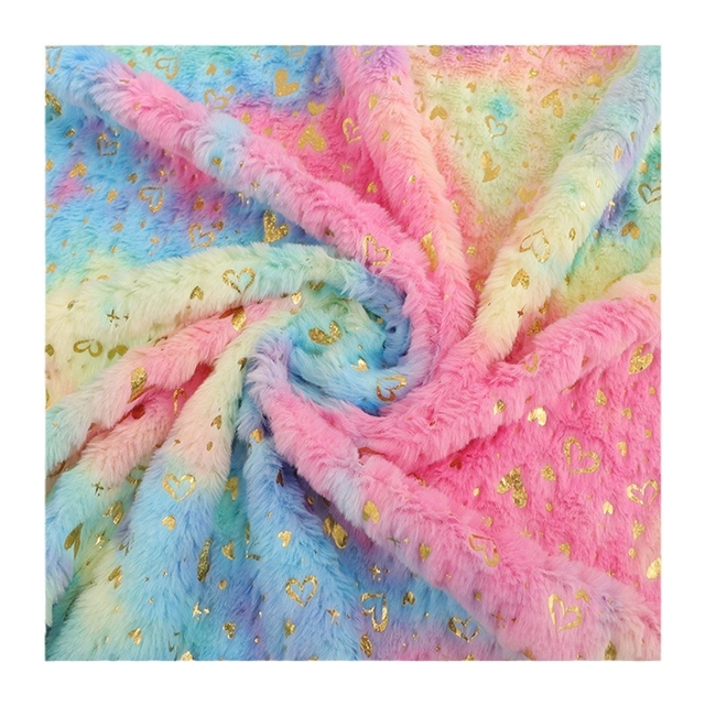 100% polyester tie dye laser hot stamping heart velvet fabric