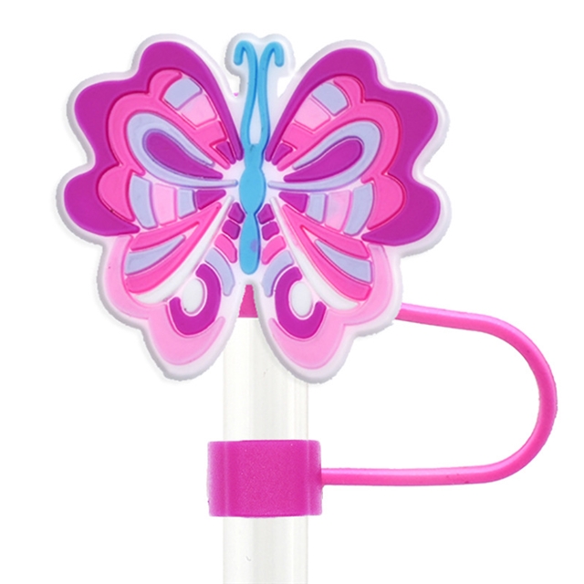 pvc soft glue butterfly series straw cap (without straw)