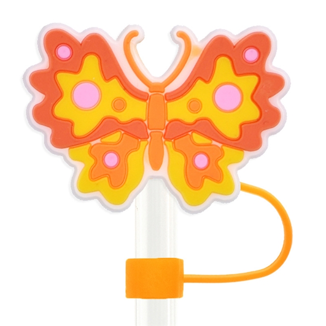 pvc soft glue butterfly series straw cap (without straw)