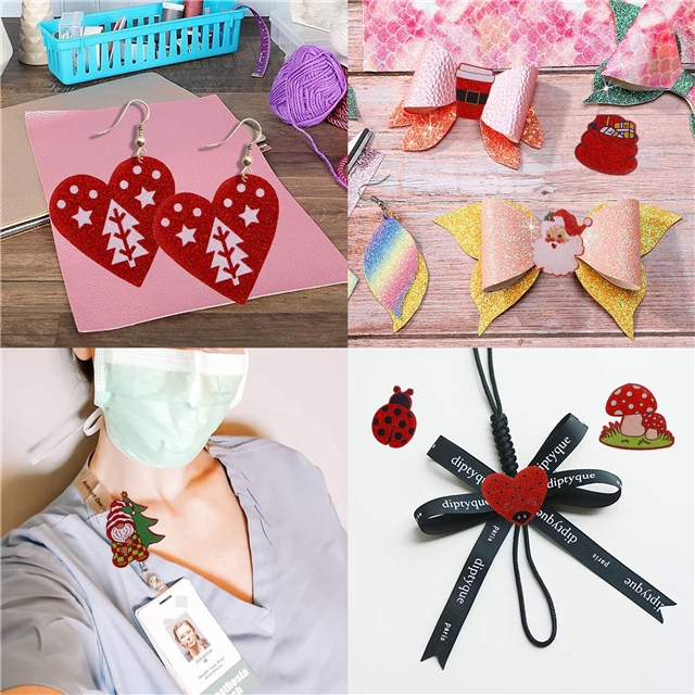 acrylic christmas series printed fine glitter acrylic