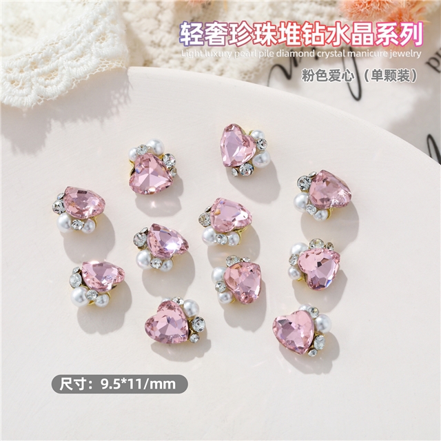 Glass/Crystal Alloy Pearl Pile Diamond Nail Accessories