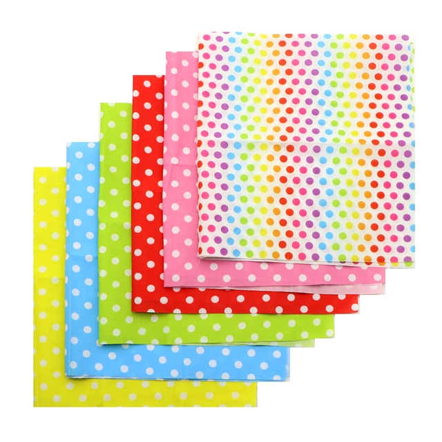 polyester cotton dots series polyester cotton fabric set (6 pcs/set)