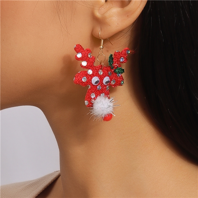 plastic/resin Christmas cartoon earrings
