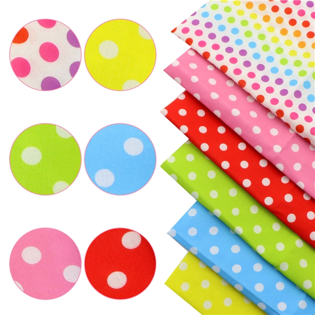 polyester cotton dots series polyester cotton fabric set (6 pcs/set)